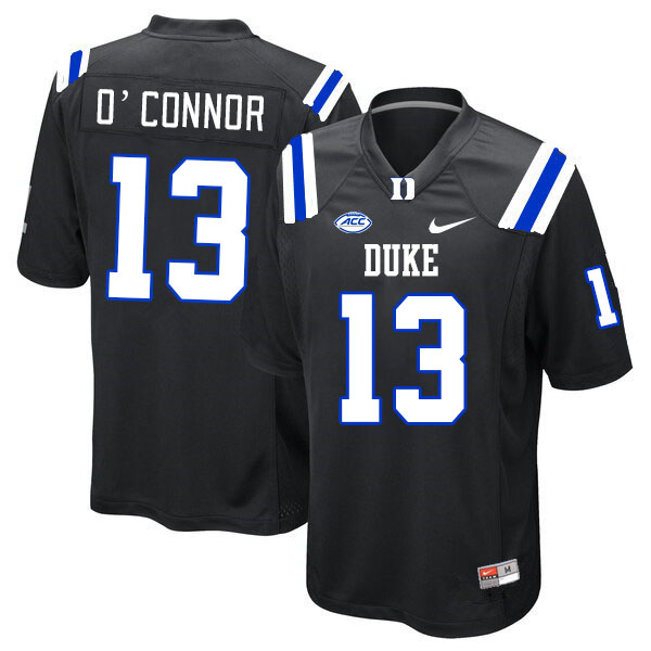 Men #13 Kevin O'Connor Duke Blue Devils College Football Jerseys Stitched-Black